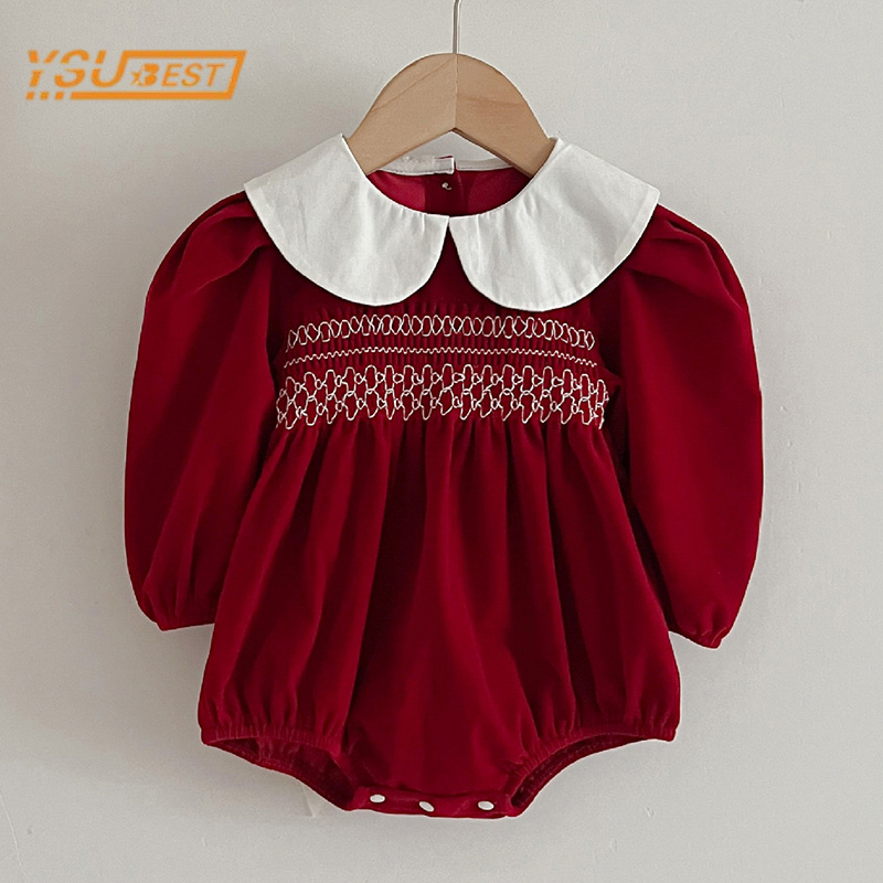 Outono recém-nascido crianças do bebê meninas manga longa doce cor sólida princesa macacão infantil novo bebê meninas macacão roupas