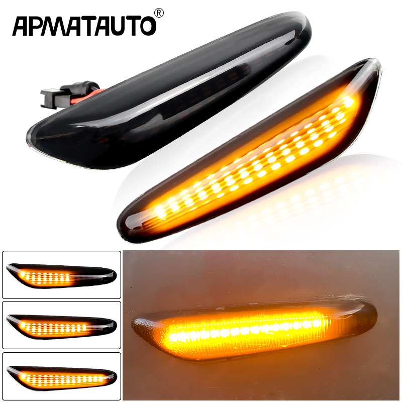 Para BMW E60 E90 E91 E81 E83 E88 E92 E82 E46 repetidor dinámico indicador lateral espejo indicador intermitente que fluye luz LED de intermitente