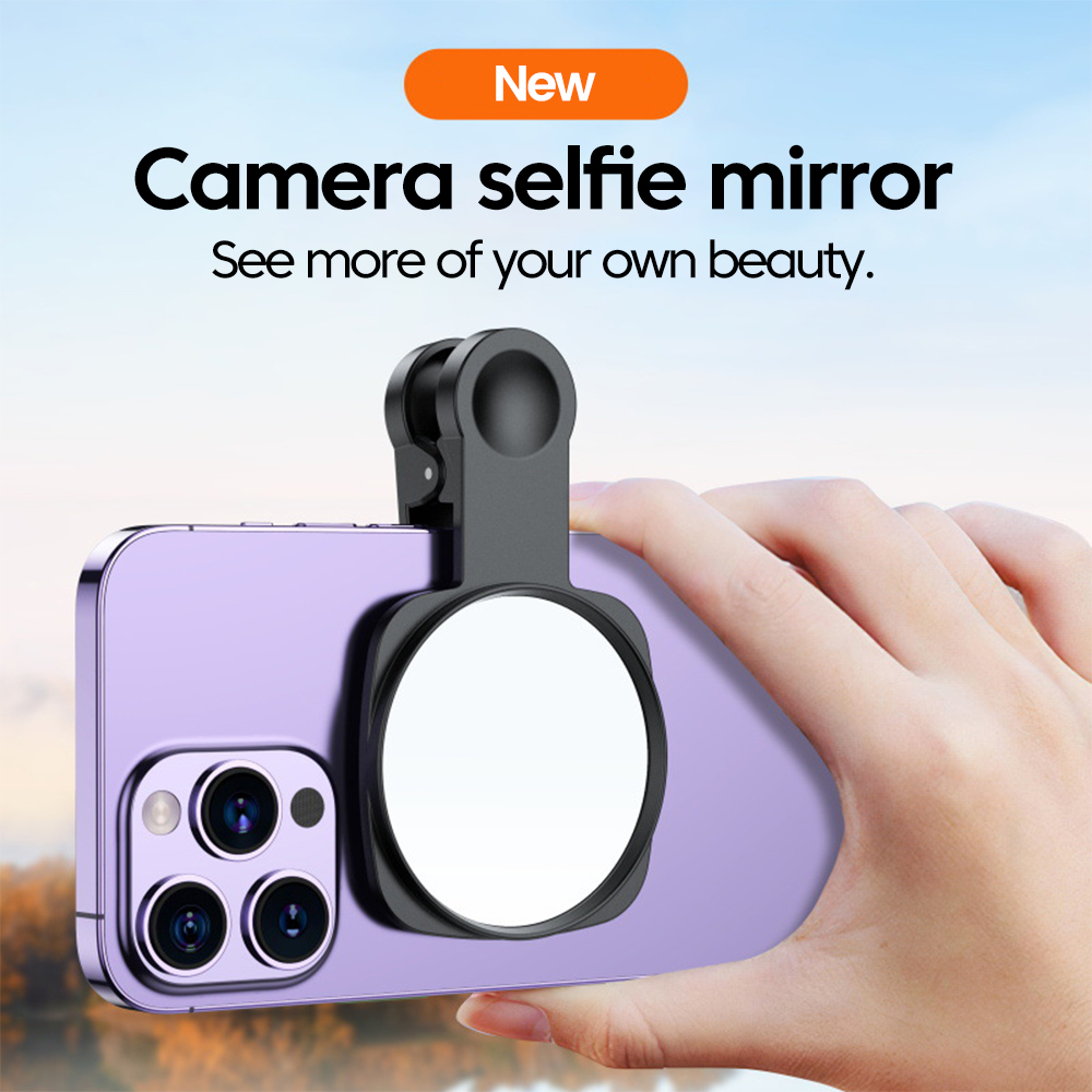 スマートフォンカメラレンズ自撮りミラークリップキット IPhone Samsung スマートフォンライブストリーミング写真ビデオ自撮り Vlog アクセサリー用