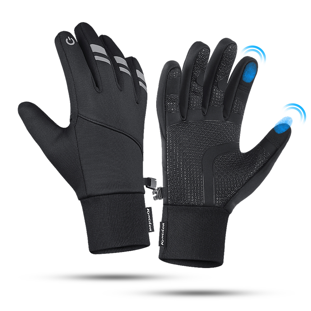 Gants de cyclisme chauds pour hommes, coupe-vent à l'eau, écran tactile, anti-aldes, vélo, randonnée, canadisme, noir, automne, hiver