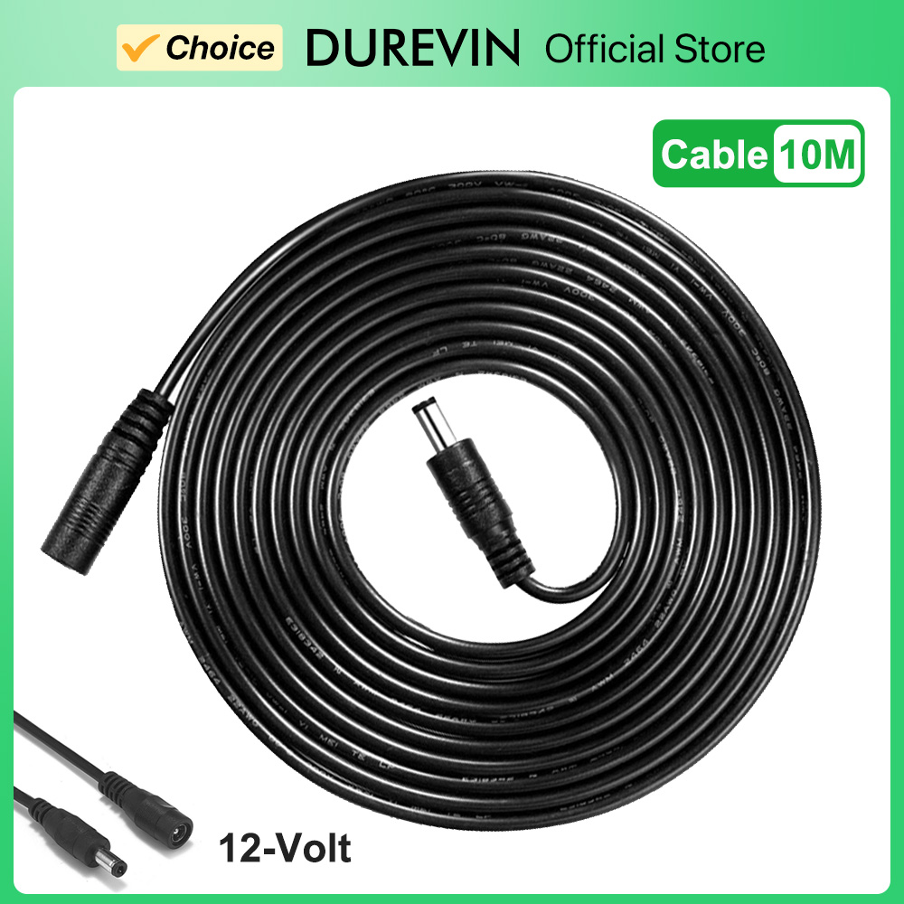 Adaptateur d'alimentation cc 12V, 6 mètres/32.8 pieds de longueur, câble d'extension de 10m pour caméra IP de sécurité CCTV, prise cc 5.5x2.1mm