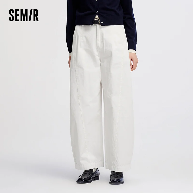 Pantalones Semir para Mujer, Estilo Desgastado, Holgados, con Dobladillo Curvo, Casuales, Otoño 2025