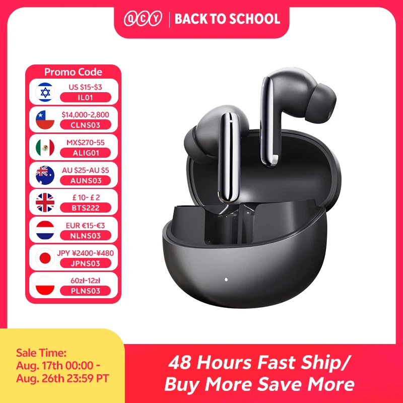 QCY MeloBuds Pro ANC Bluetooth 5,3 auriculares inalámbricos 46dB híbrido ANC alta resolución LDAC auriculares 6 micrófonos 34H detección en la oreja