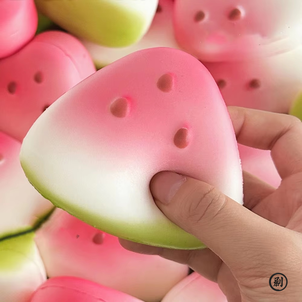 Squishy sandía Fidget juguete antiestrés de crecimiento lento fruta pellizco apretar alivio del estrés divertido accesorio reductor de presión
