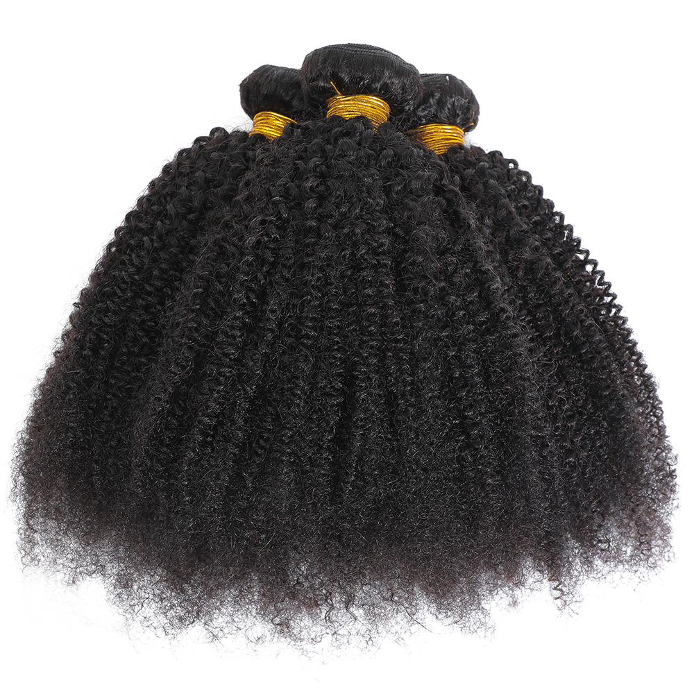 100 กรัม/ชิ้นมองโกเลีย Afro Kinky Curly Human Hair Bundles 1/3PC ชุด Double Weft Hair Extensions ธรรมชาติสี full End Remy ผม
