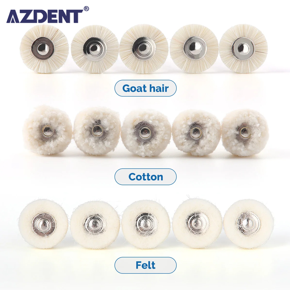 AZDENT 5 ชิ้นทันตกรรมแปรงขัด Felt ล้อผ้าฝ้ายขนสัตว์แปรงขัดขัดสําหรับเครื่องมือโรตารี่ 2.35 มิลลิเมตรล้อขัด