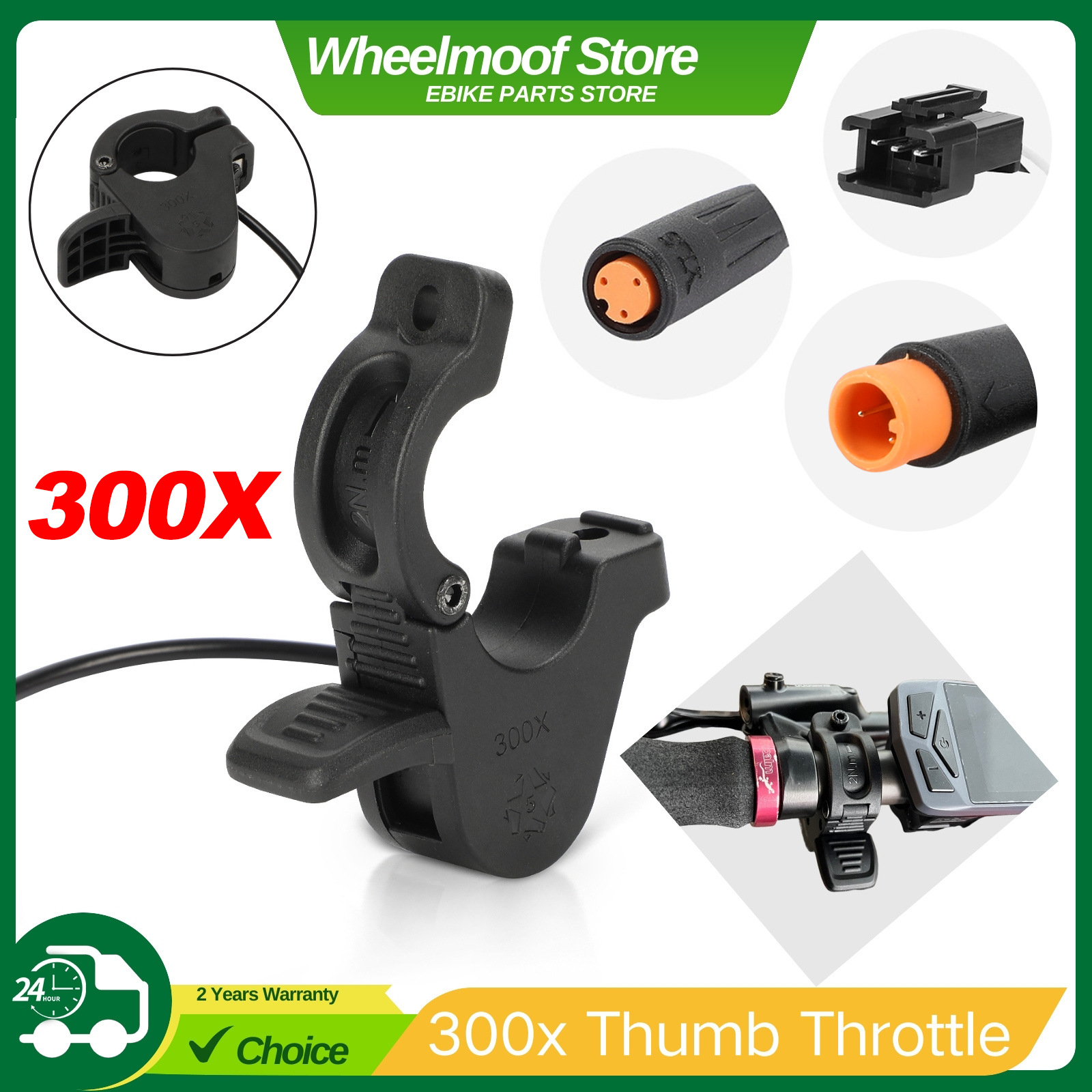 WUXING 300X elektrische fiets snelle release duimgaspedaal, snelheidsversneller voor e-bikes, e-scooters en Bafang-conversiekit