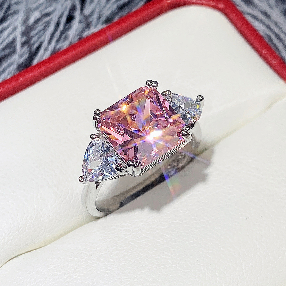 Hoge Kwaliteit Grote AAA Roze Geel Wit Zirkoon Ringen voor Vrouwen Luxe Volledige CZ Trouwringen Dames Meisjes Partij Sieraden Beste Geschenken