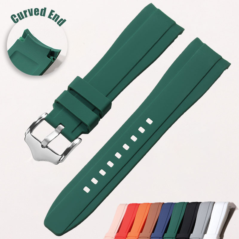 20mm 22mm Bracelet en caoutchouc haute qualité extrémité incurvée Bracelet de montre en Silicone pour Swatch pour Omega Moonswatch Bracelet Bracelet étanche