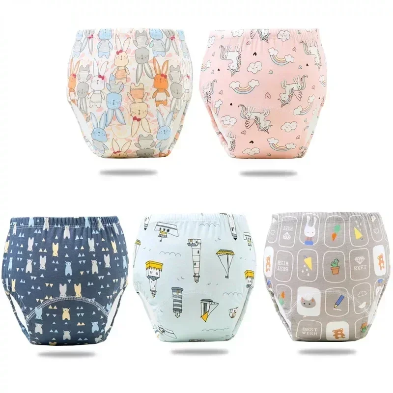 Novo infantil calça de treinamento do bebê lavável reutilizável fralda de pano de algodão macio para a criança menino menina respirável fralda
