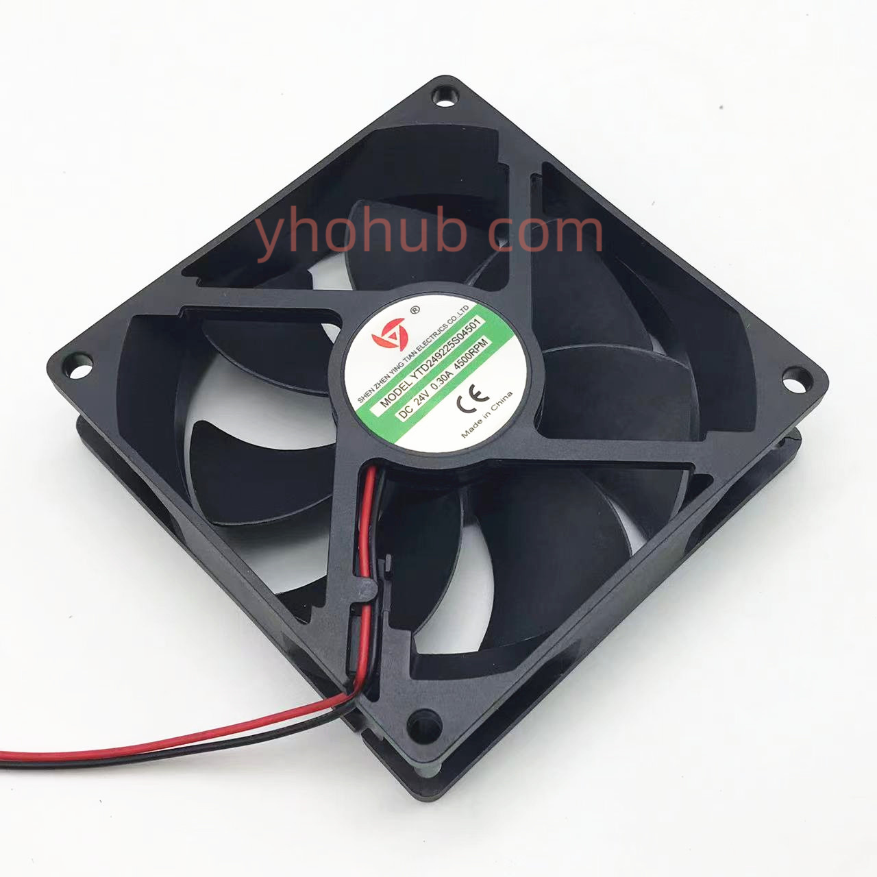 Ytd249225s04501 4500rpm dc 24v 0.30a 92x92x25mm ventilador de refrigeração do servidor de 2 fios