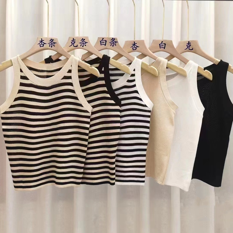 Colete de colar redondo de linhas feminino tamanho único com acessórios de moda