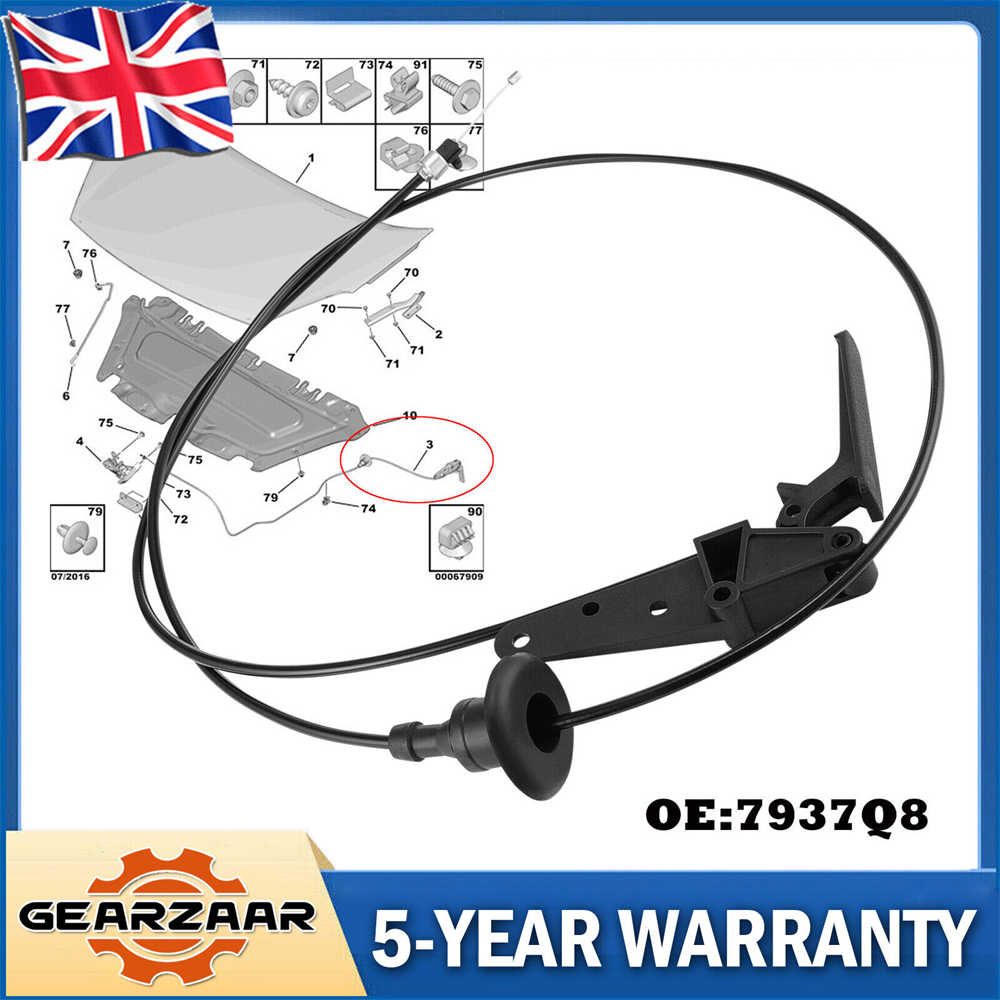 DLA PEUGEOT PARTNER CITROEN BERLINGO BONNET KABEL RELEASE 2008-2019 7937Q8 OEM