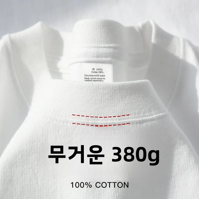 300g Cotton T เสื้อผู้ชายแขนสั้นเฮฟวี่เวทฤดูร้อนรอบคอหลวม Breathable เสื้อสําหรับผู้ชายผู้หญิง Basic Tee