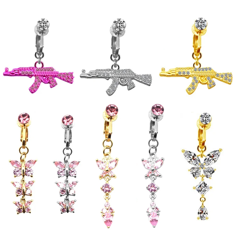Faux Fake Belly Butterfly Fake Belly Piercing Butterfly Clip On Navel Nabel Fake Piercing Butterfly Knorpel Ohrring Clip