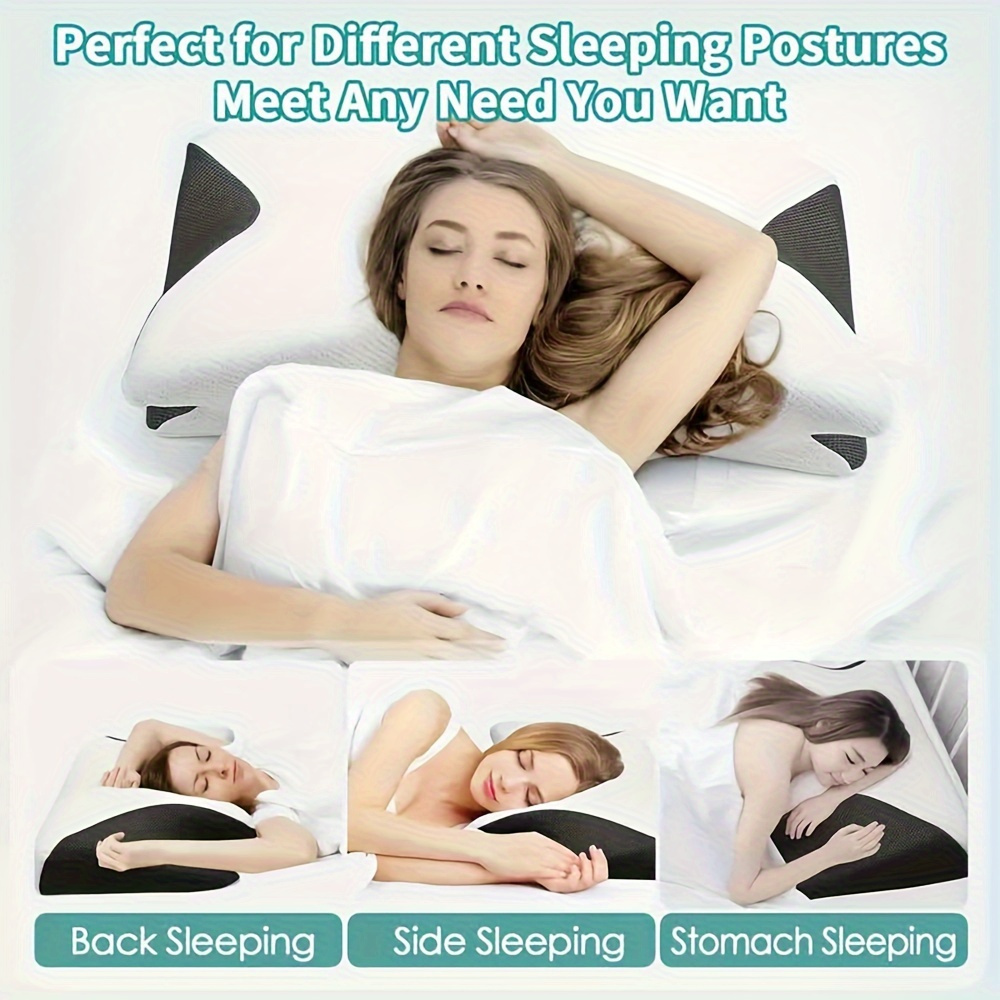 Almohada ergonómica para snacks de algodón con un cómodo diseño para dormir, suave y liviana, perfecta para dormir lateral, de espalda y abdominal.