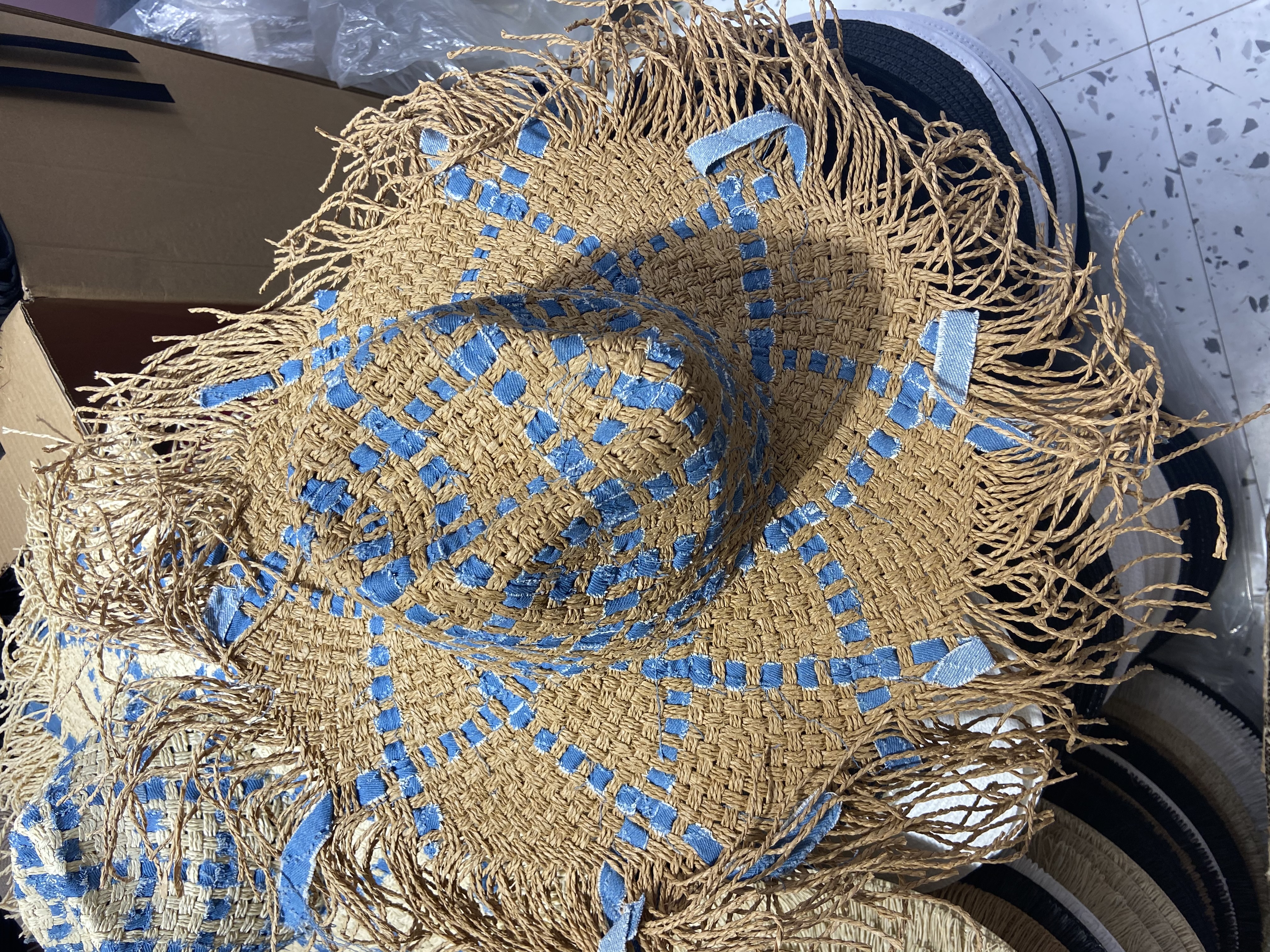 Topi Lafite Alami Topi Jerami Anyaman Tangan Musim Panas Wanita Topi Matahari Liburan Anak Perempuan Topi Matahari Lebar Topi Pantai Travel Panama Floppy