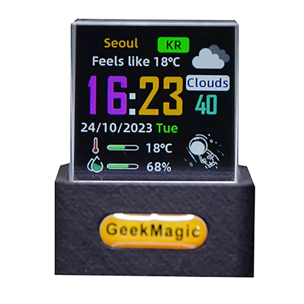 Новый GeekMagic Crystal Cube фотодисплей голографическая настольная умная метеостанция цифровые часы с ПОДАРОК анимационный альбом