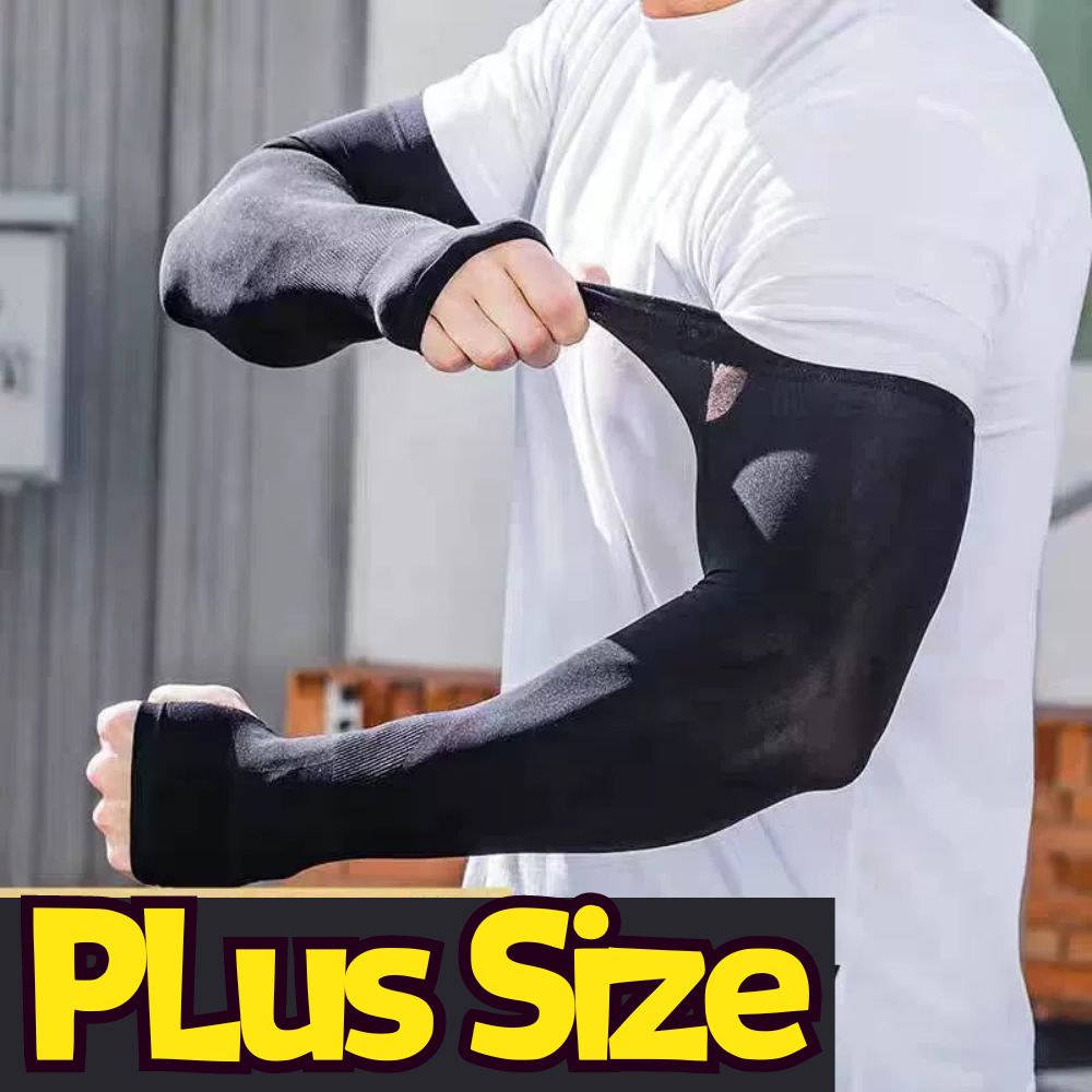 Plus size uv solar braço mangas homens ciclismo legal muff verão gelo seda elástica braço capa condução anti-queimadura solar mangas de mão legal