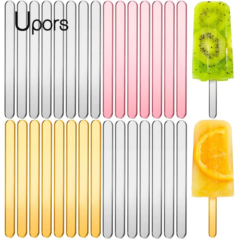 UPORS – bâtons de crème glacée réutilisables, bâtons de glace en acrylique, gâteau de crème, bonbons Pop, sucettes glacées, artisanat de bricolage