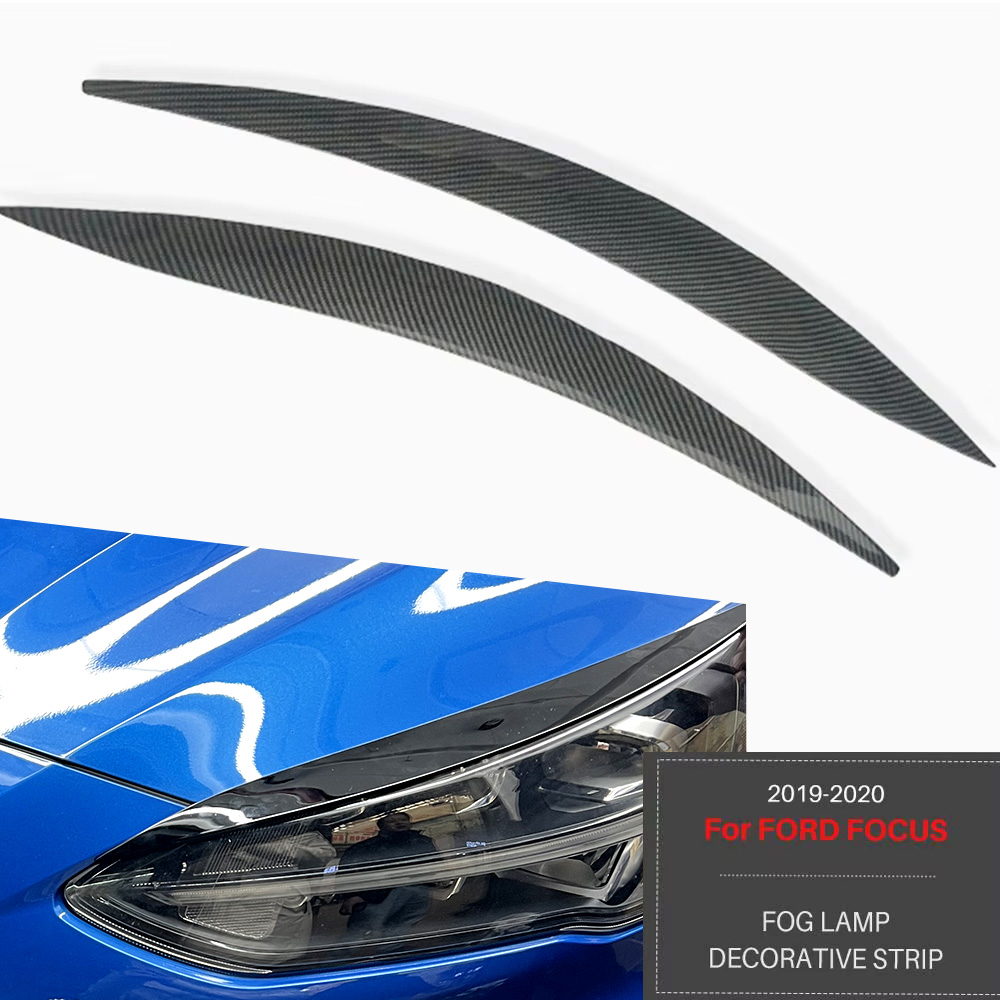 Para Ford Focus MK4 faro delantero cejas párpados accesorios ABS pegatinas faro tira embellecedora estilo de coche 2019 2020 2021
