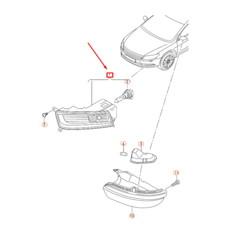 1 pasang Bumper 3C8941700 Bumper depan lampu kabut perakitan Styling untuk VW Passat CC 2012-2017 lampu kabut dengan Halogen