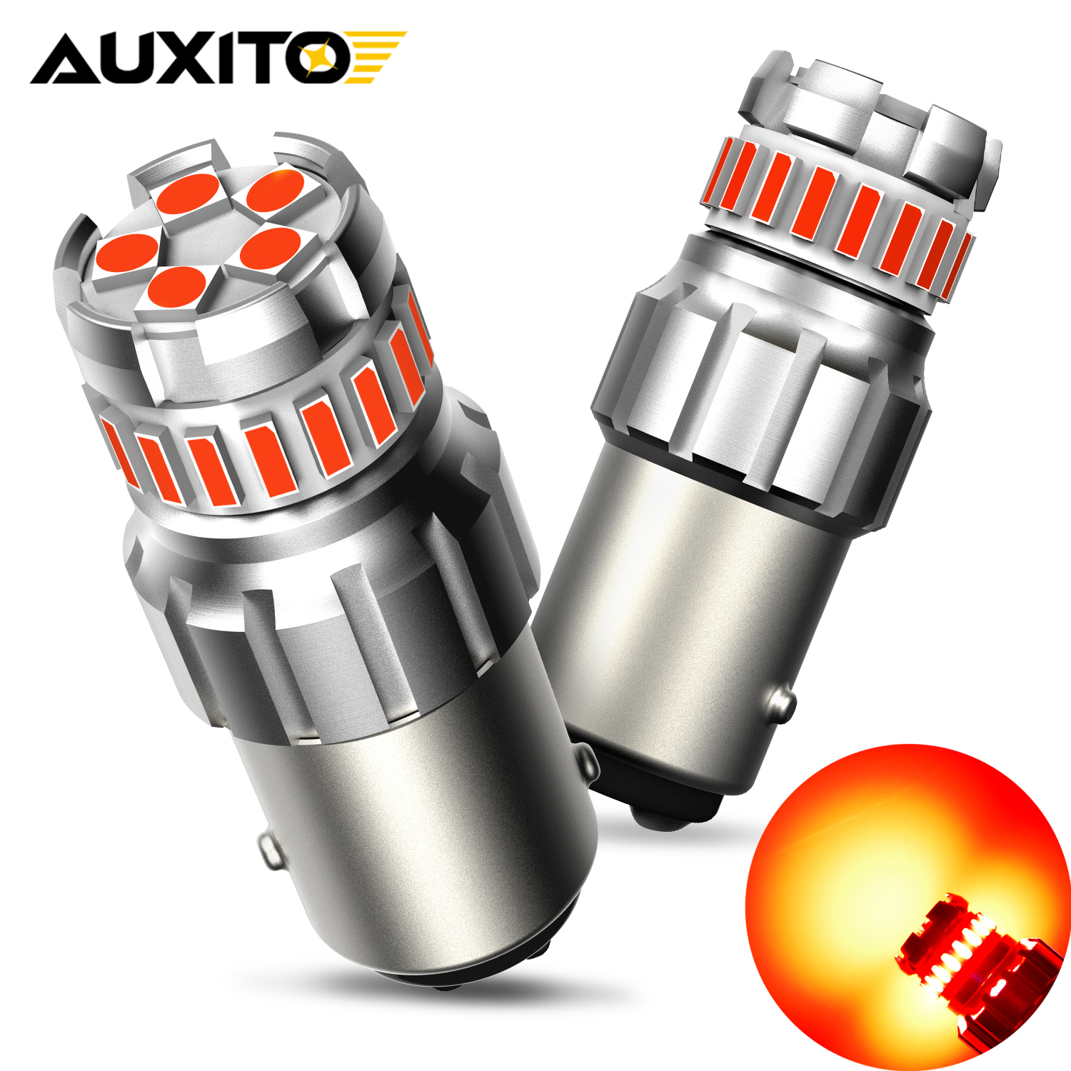 Auxito 2 pçs 1157 2057 2357 bay15d luzes led lâmpada vermelha p21/5w 7528 para freio traseiro do carro parar cauda lâmpada automotiva 12v