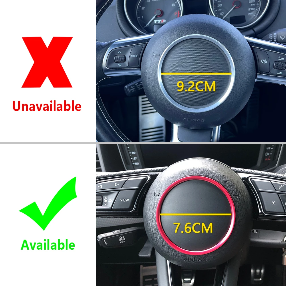 Couvercle de garniture de décor d'anneau central de volant de voiture, accessoires pour Audi A4 S4 B9 RS4 A3 S3 8Y Q2 A5 F5 TT A1 S12017 2018 2019 2020