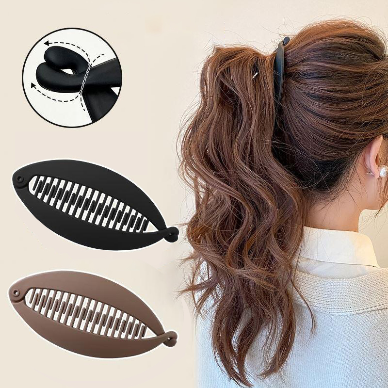 Grampos de cabelo em forma de peixe fosco, suporte de rabo de cavalo, joias de cabelo, presilhas de banana, acessórios de cabelo para mulheres