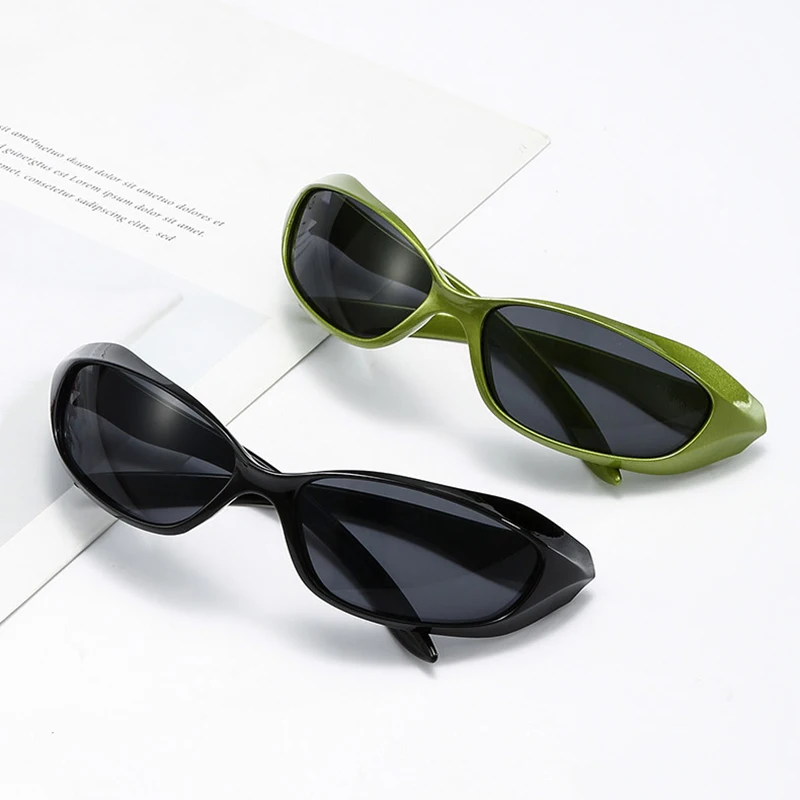 New Arrival Popular Women's Sunglasses Punk Sunglasses Unique Oval Sun Glasses Men Goggle Shades Mirror Colorful Y2K Eyewear