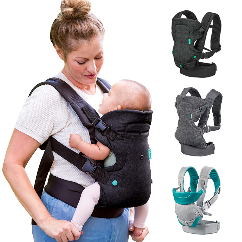 Alça de ombro quatro em um com ombros de bebê, portador infantil, envoltório sling todas as posições, malha de ar fresco, mochila de algodão