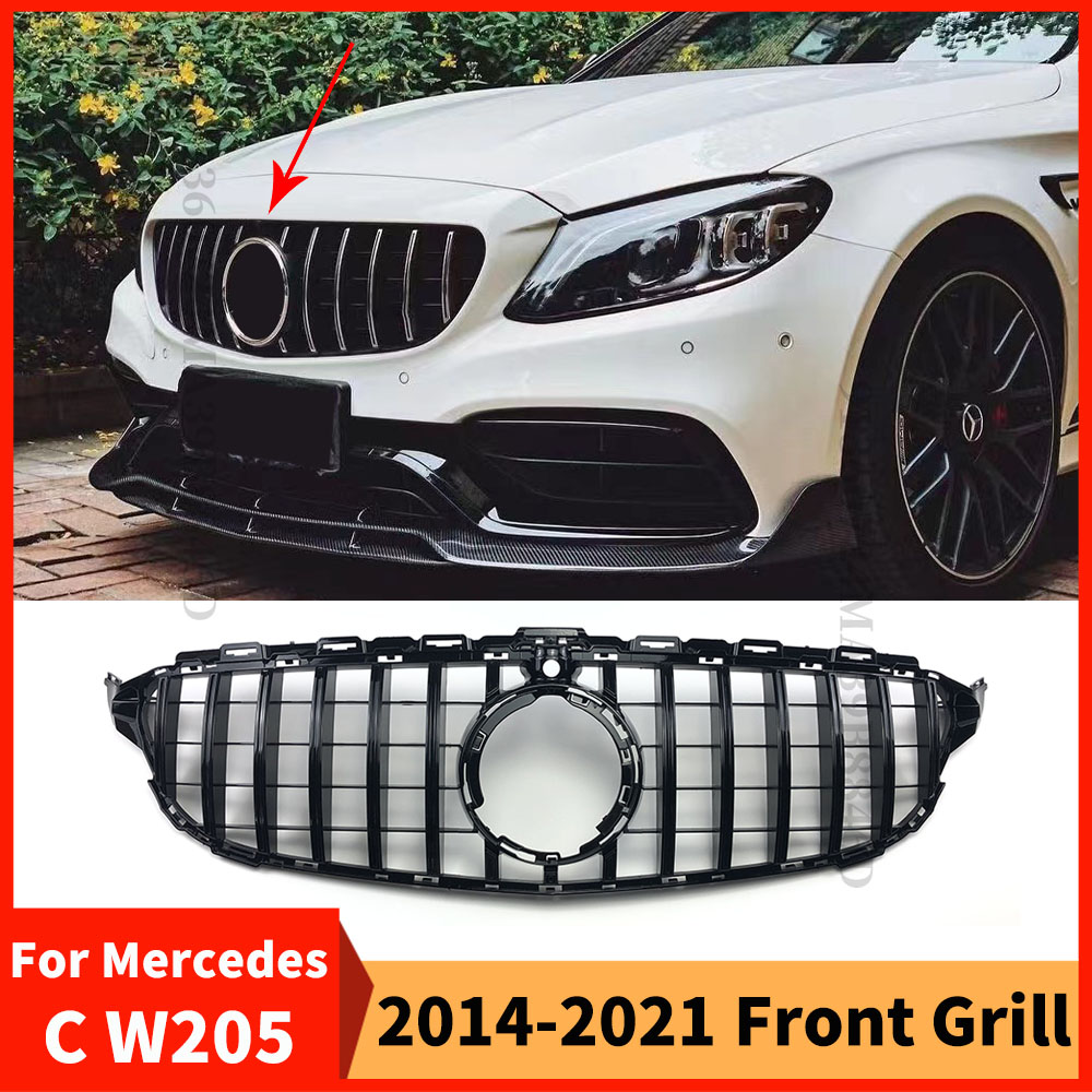 Calandre de pare-chocs de Style GT, pour Mercedes W205 Benz C C205 S205 C43 2014 – 2021, comme C260 C250 C180 C200 C300, réglage sportif