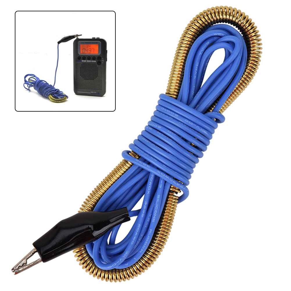 Antena de comunicación de onda corta FM de 3/5M, antena de mejora de señal de Radio, abrazadera de antena externa con núcleo de cobre