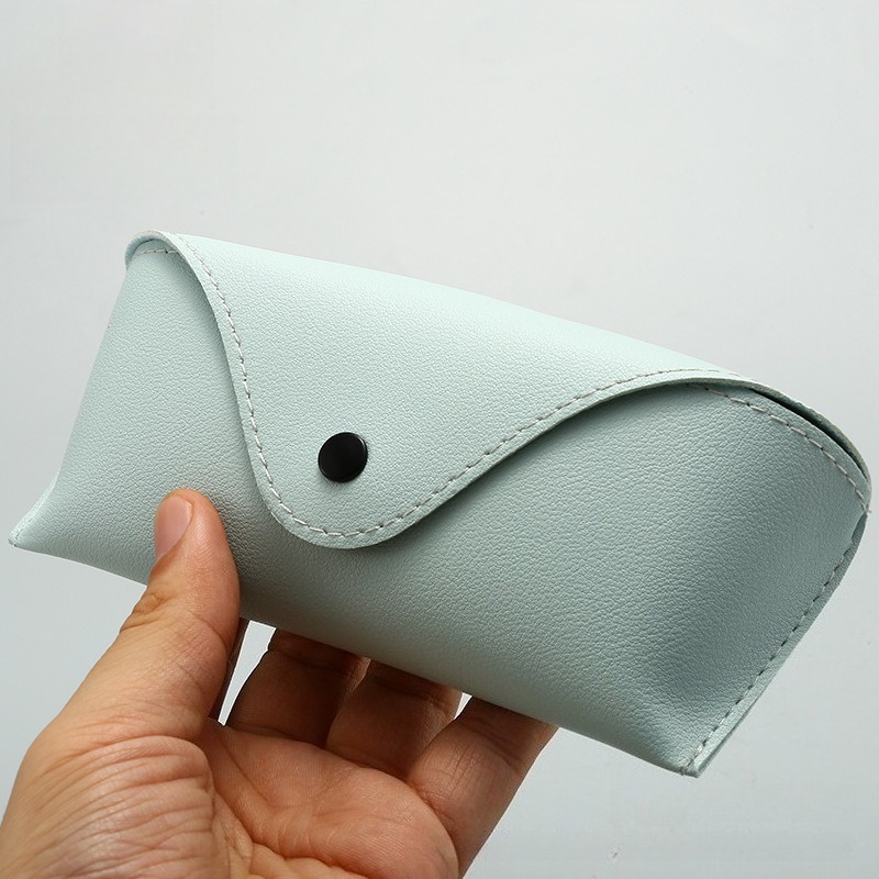 High-End Leather Glasses Box Solid Color Myopia Sunglasses Case Pressure Resistant Glasses Bag for Optical Goods