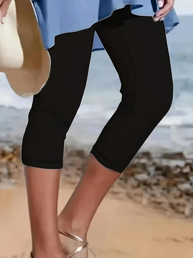 Zomer nieuwe casual sport yoga capri dames plus size leggings elastische taille cropped broek dames casual leggings