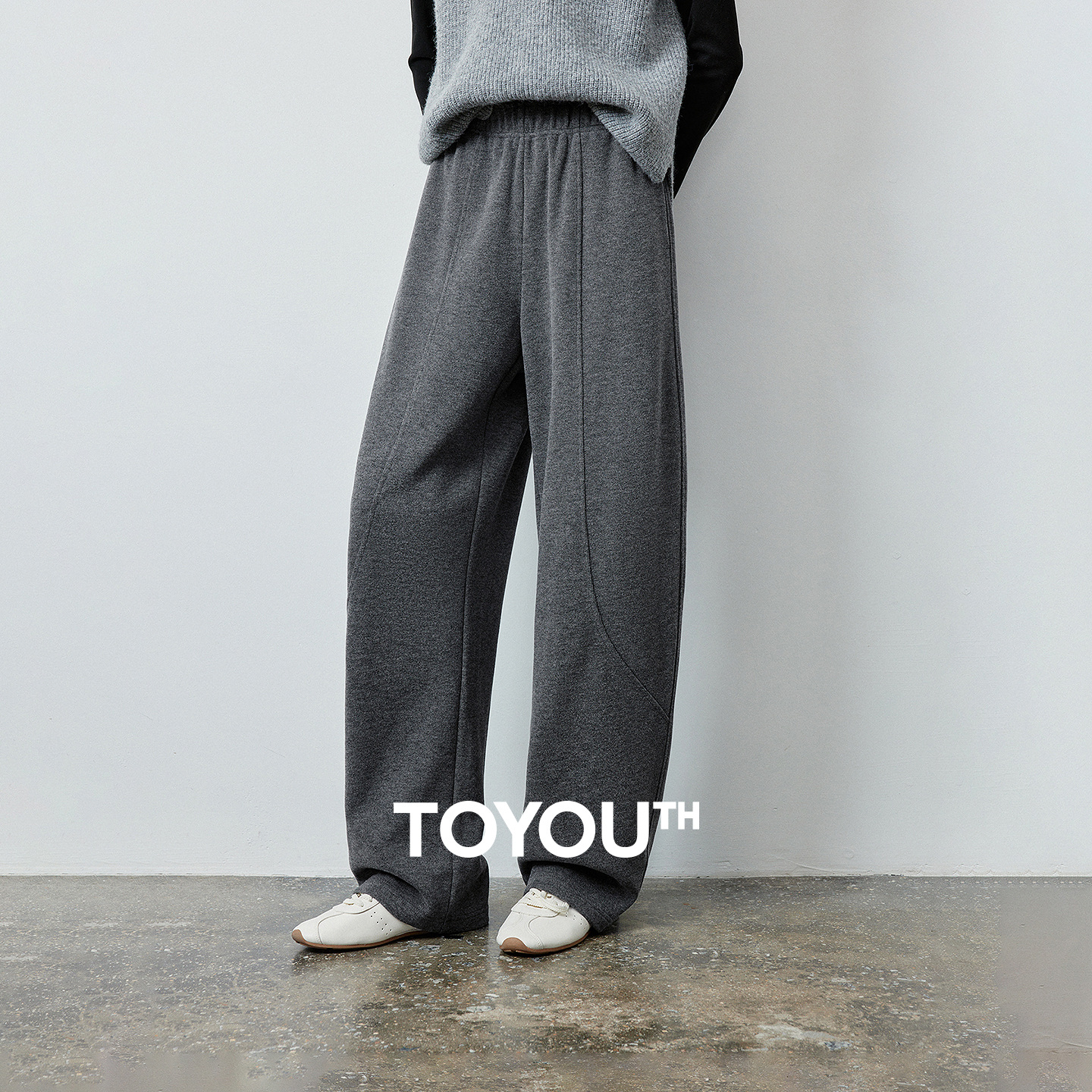 TOYOUTH Damen Scimitar-Hose 2026 Herbst Neu Glutinous Rice Fleece Weich Gemütlich Birnenförmig Schlankheitsfördernd Amerikanischer Stil