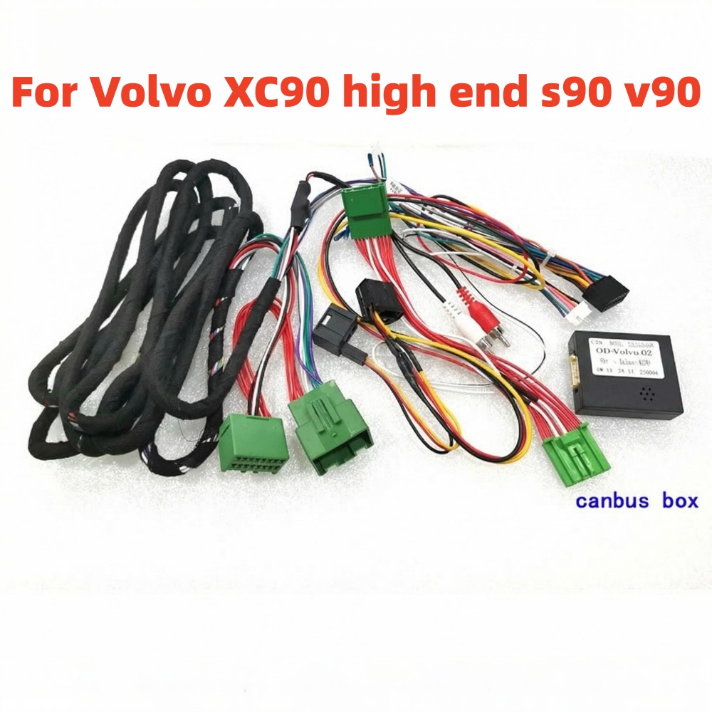 Adaptor Kabel Harness 16Pin Mobil, Kotak Canbus Decoder, Kabel Daya Radio Android Untuk Volvo XC90 high end s90 v90, kabel harness