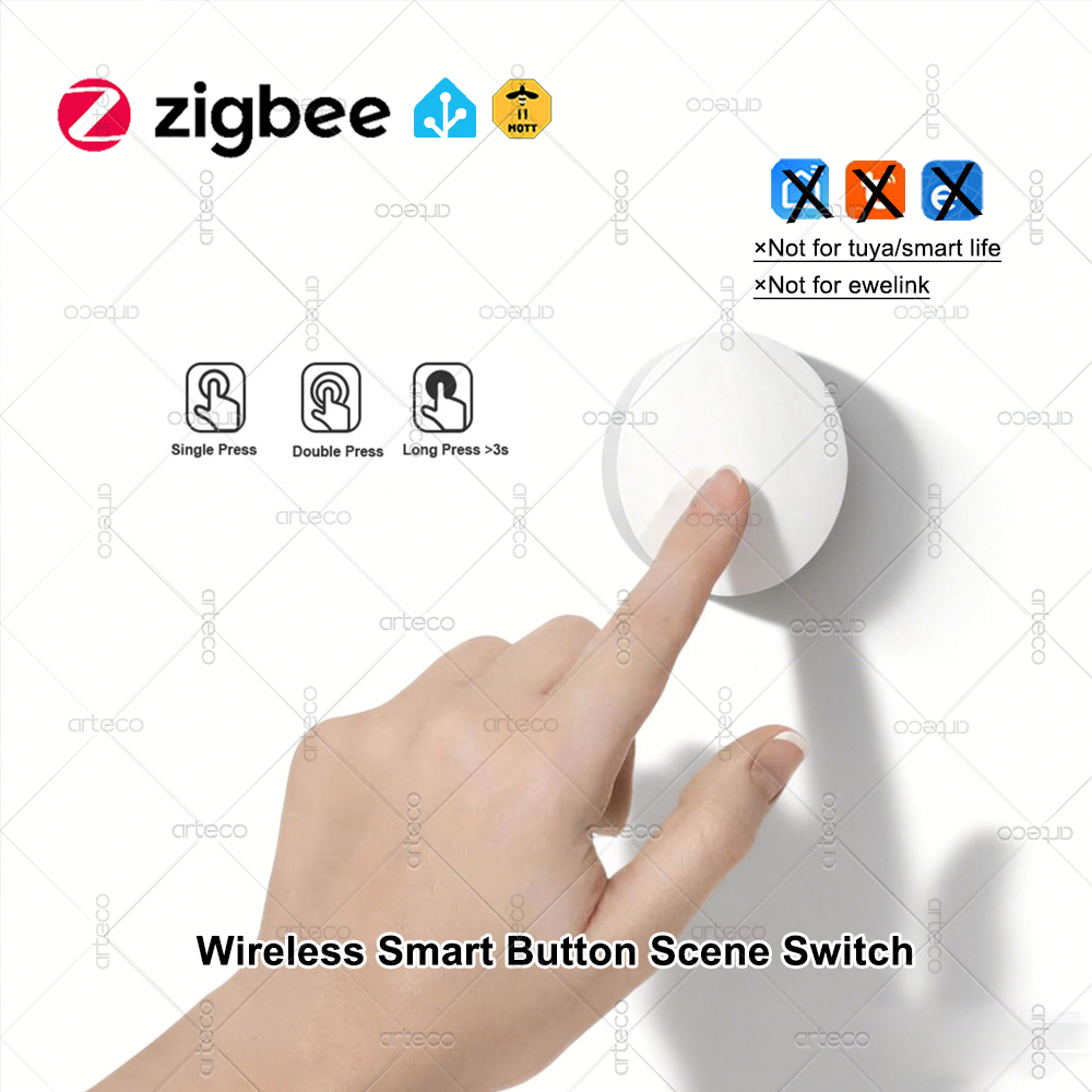 ZigBee 무선 장면 스위치 푸시 버튼 컨트롤러, Z2MQTT와 호환 가능, Zigbee 장치용 배터리 구동 자동화 시나리오