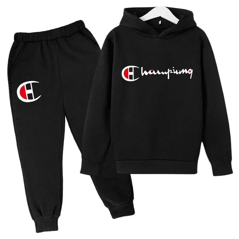 Set Hoodie Berkerudung, Setelan Sweater, Pakaian Remaja, Setelan Celana, Setelan Anak, Pakaian Musim Gugur/Dingin untuk Anak Perempuan dan Laki-laki