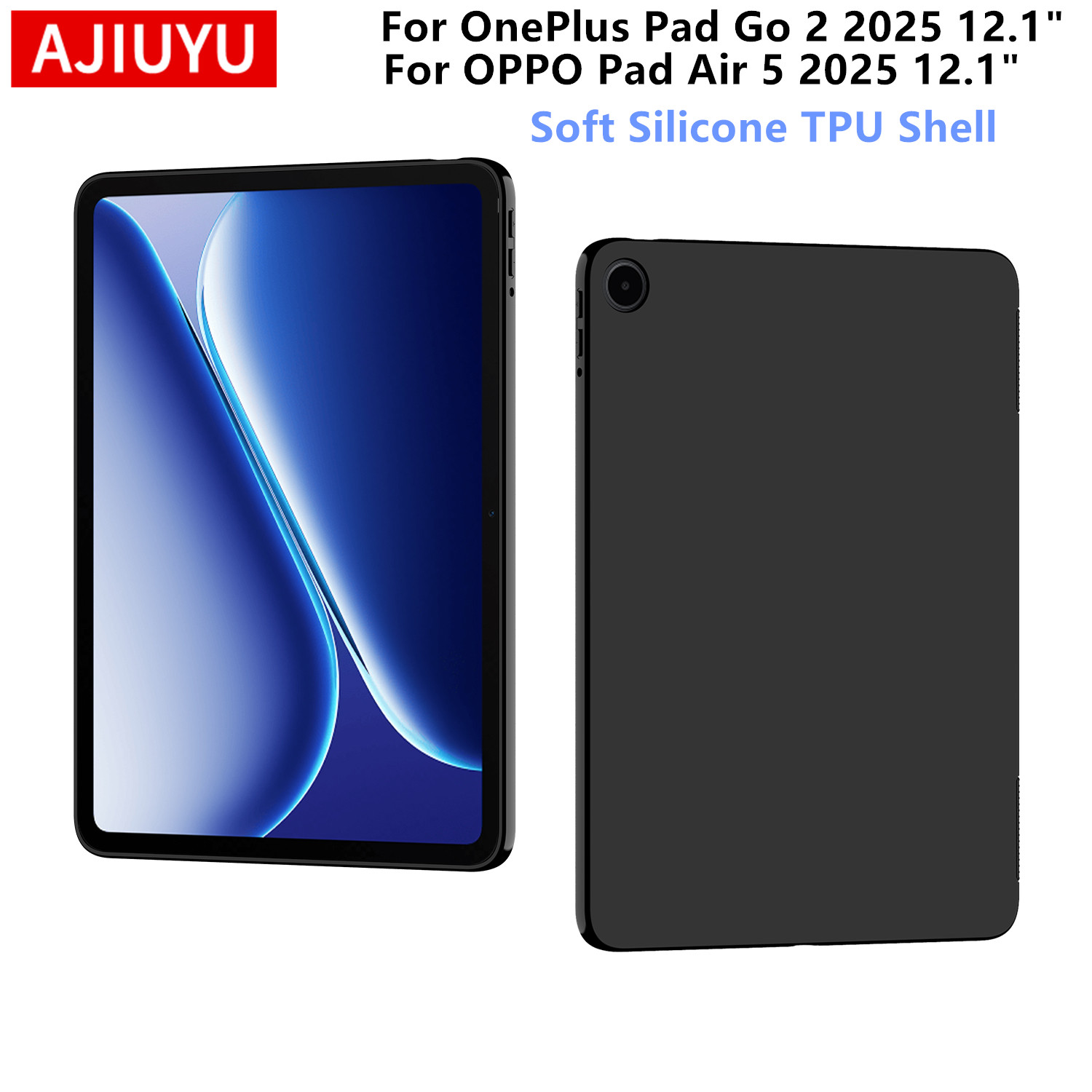 Etui na OnePlus Pad Go 2 12.1 cala, silikonowa obudowa na Oneplus Go2, miękka osłonka na tablet One Plus Pad Go 2 / OPPO Pad Air 5 12.1 cala