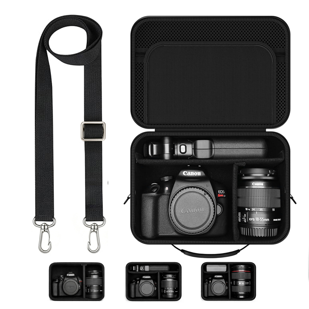 Estuche para cámara para Canon EOS Rebel T7/R50/R100 y más cámaras DSLR y sin espejo, bolsa de viaje portátil con divisores ajustables