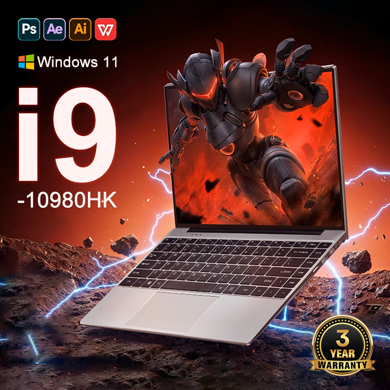 Przenośny laptop gamingowy Xiaman Windows 11 z procesorem Core i9 10980HK, 16 GB RAM, 1 TB SSD, komputer dla graczy, ekran 1920*1080P, notebook gamingowy i9 do biura.