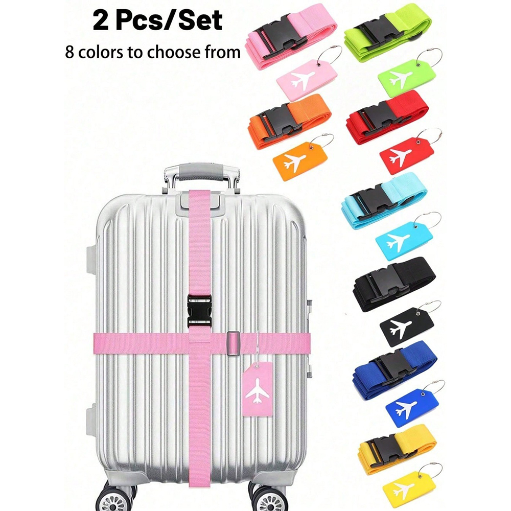 Juego de correas para equipaje con etiqueta para equipaje, varios colores de correas para equipaje, adecuadas para varios tipos de equipaje, adecuadas para viajes