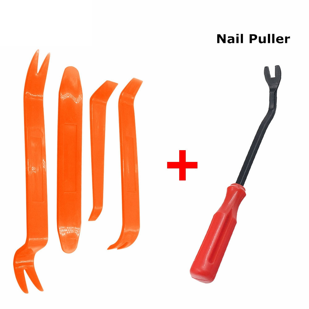 4 unids/set Kit de herramientas de extracción de Panel de coche portátil extractor de clavos Radio Audio puerta palanca reparación Clip Trim Dash eliminación instalador herramienta de mano