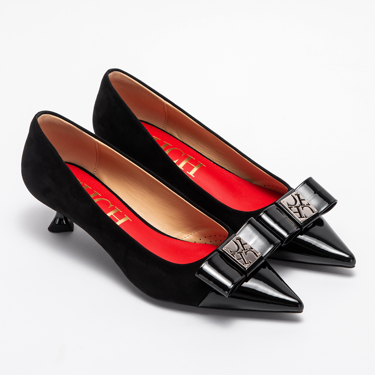CHCH Women's Business High Heels New Black Simple and Comfortable Low Heel Pointed Women's Shoes 5cm
