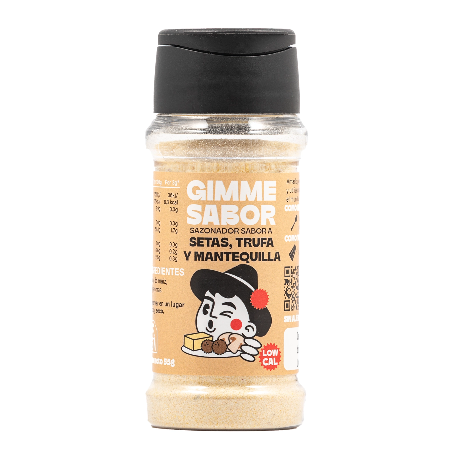 GIMME SABOR Sazonador vegetal sabor SETAS, TRUFA Y MANTEQUILLA, Sin glutamato ni alérgenos