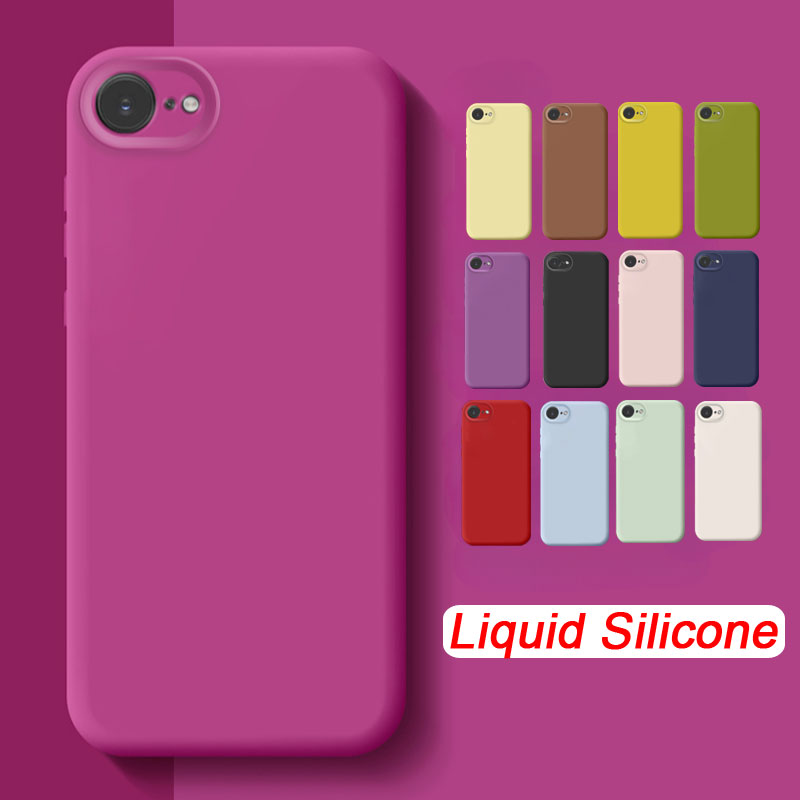 per iPhone 16E Custodia per telefono in silicone liquido Tinta unita opaca Custodia morbida per paraurti per custodie iPhone 16 Plus 16Pro 15 Pro Max