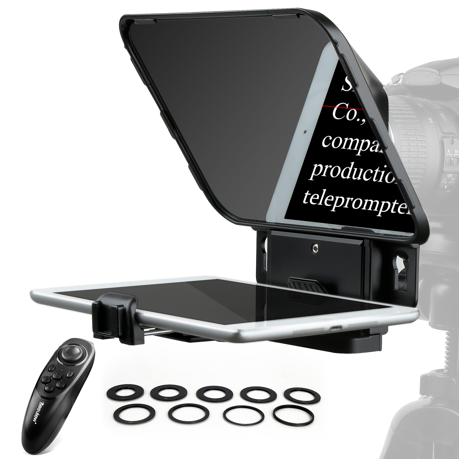 Kit téléprompteur Portable Desview T3-11inch, avec verre miroir Transparent et télécommande, Compatible avec téléphone et tablette