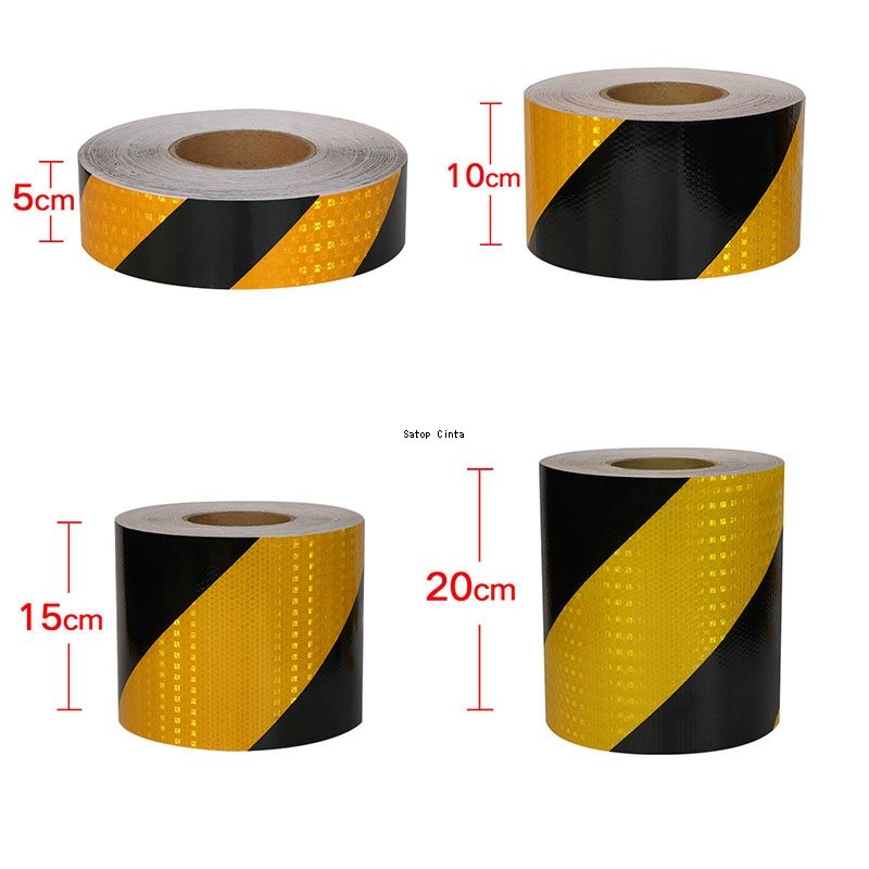 Bande réfléchissante en sergé jaune-noir, 5cm/10cm/15cm/20cm x 5M, adhésif étanche, réflecteurs d'avertissement de sécurité, autocollant pour remorque de camion