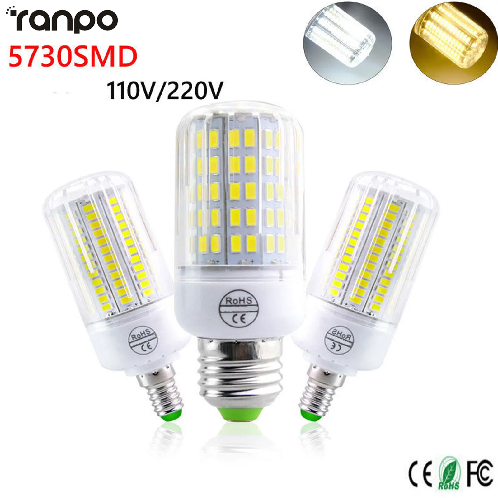 Ultra Bright E27 E14 หลอดไฟ LED ข้าวโพดสกรู B22 Bayonet Cap SES 7W 12W 30W 45W 165LEDs เปลี่ยน 150W หลอดฮาโลเจน